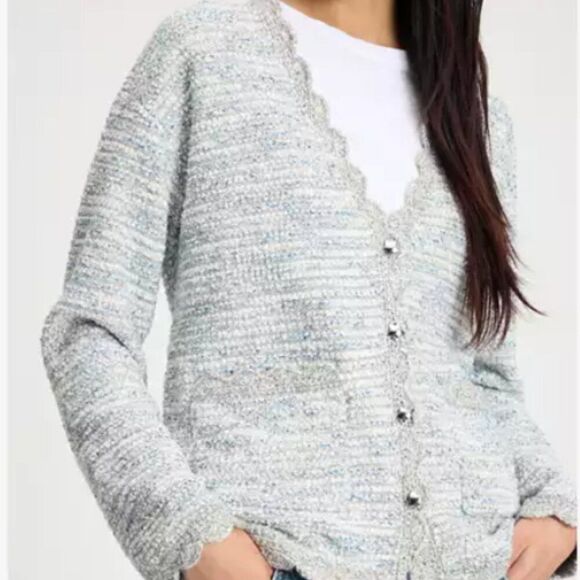 kate spade Scalloped Tweed Cardigan NWT MSRP $448 - Picture 2 of 9